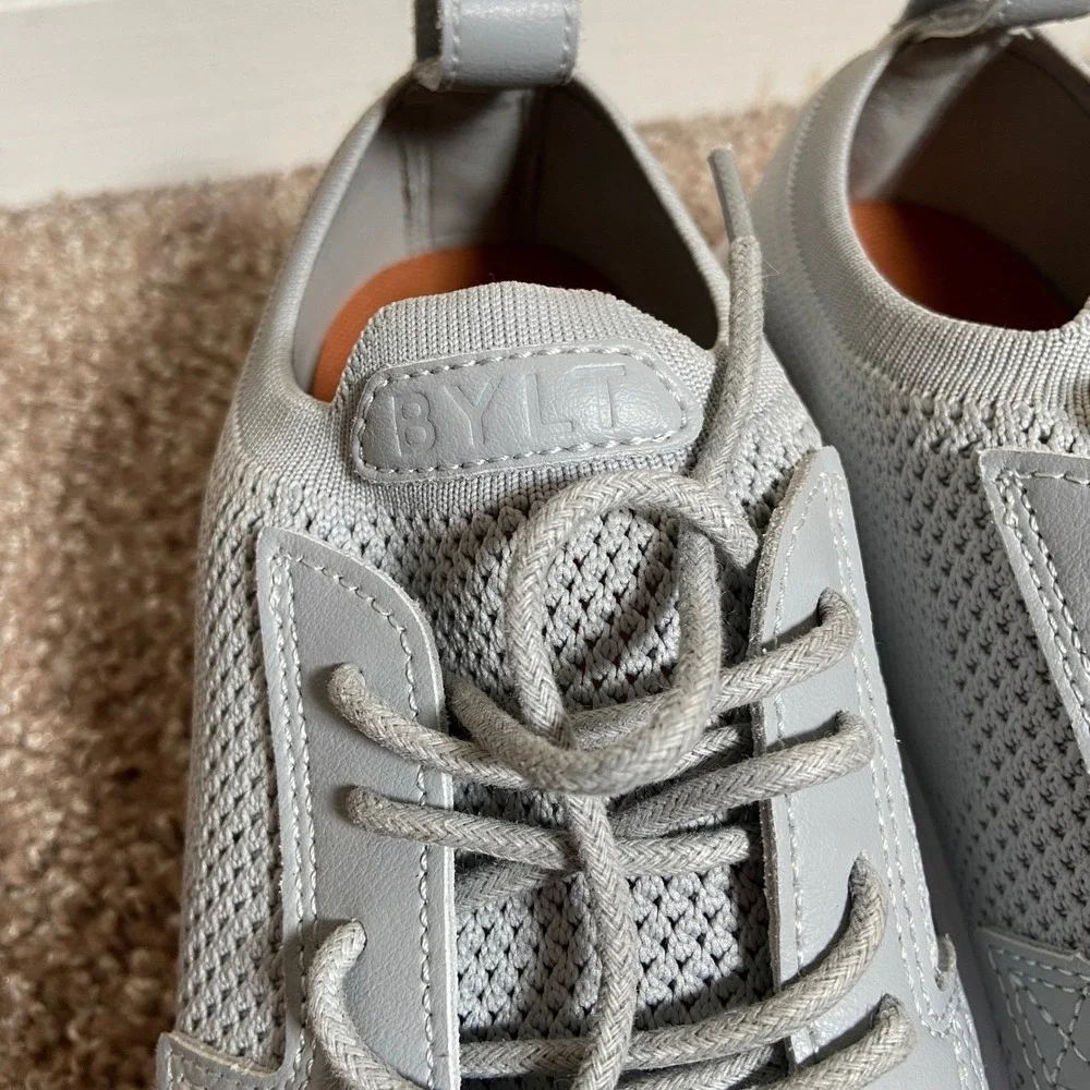 BYLT Lido Knit Sneakers Mens Size 10 Gray Low Top Lace-Up Casual Walking Shoes
